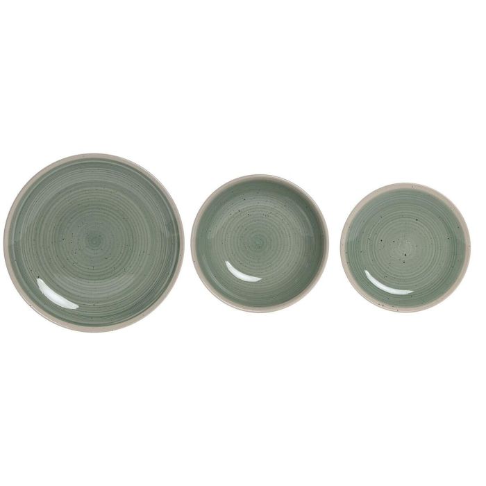 Vajilla Home ESPRIT Blanco Verde Gres 18 Piezas 1 Vajilla Home ESPRIT Blanco Verde Gres 18 Piezas 1
