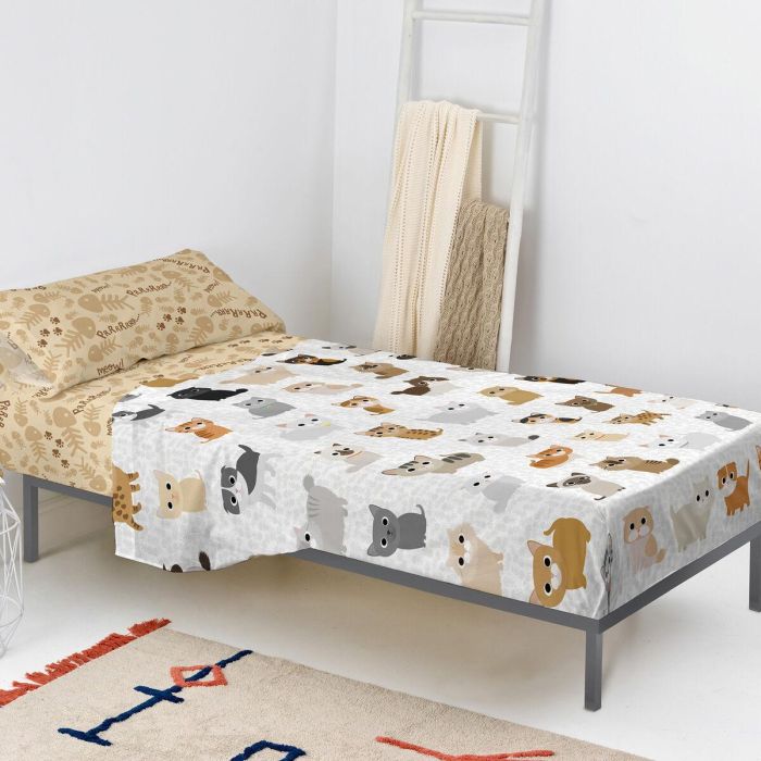 Juego de Sábanas HappyFriday Mr Fox Cats Multicolor Cama de 105 2 Piezas 4