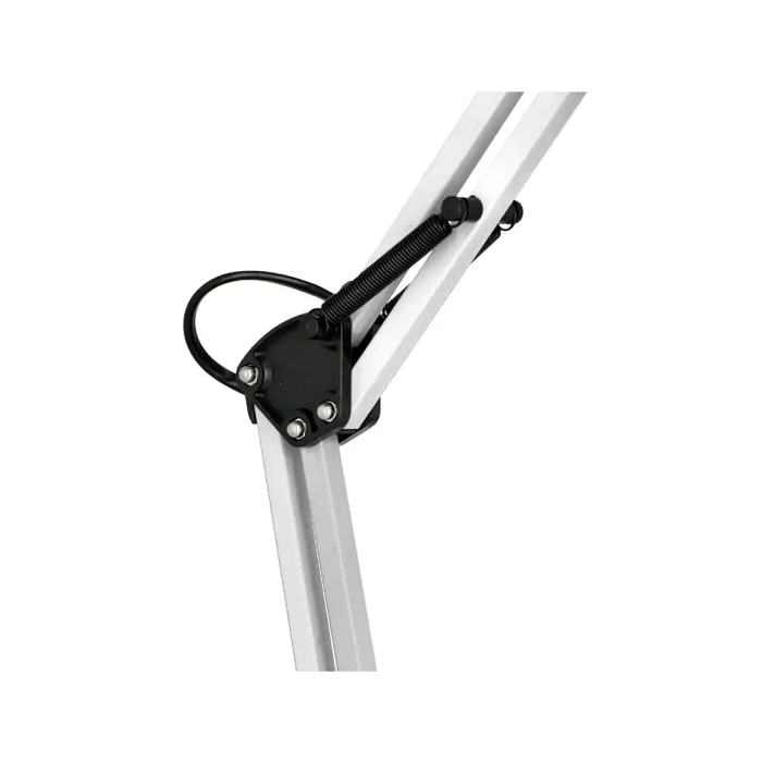 Q-connect Lámpara de Escritorio Polaris Metálica con Interruptor, Brazo Doble y 3 Articulaciones, Color Blanco 4