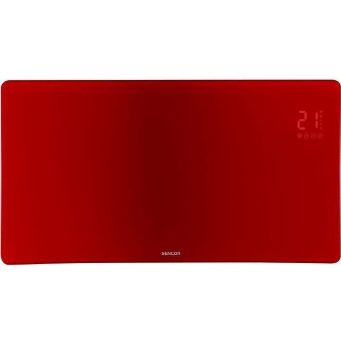 Radiador de cristal Wi-Fi inteligente - SENCOR - SCF 4742RD - 2400 W - 2 niveles - Termostato - Rojo 3