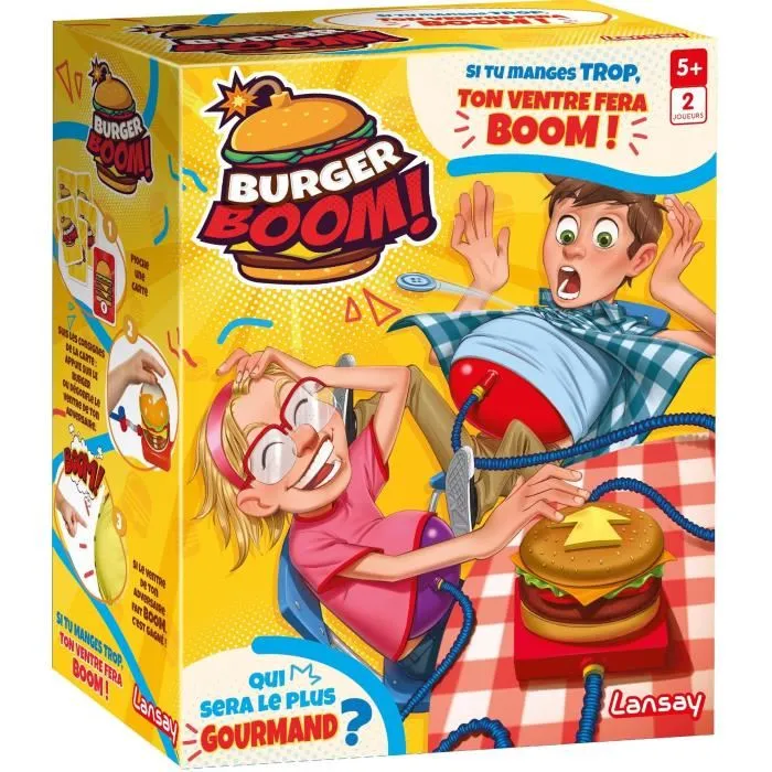 Lansay LAN3181860751947 Burger Boom Infla la barriga - ¿Quién hará BOOM? - 5 años 2