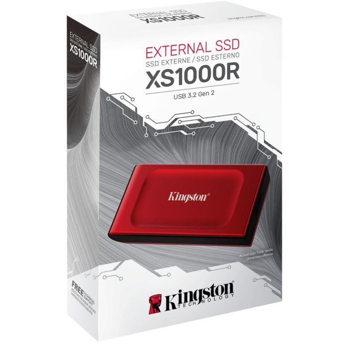 Kingston SSD Externo XS1000 1TB Rojo SXS1000R/1000G - Velocidad hasta 1050MB/s, USB 3.2 Gen 2 4