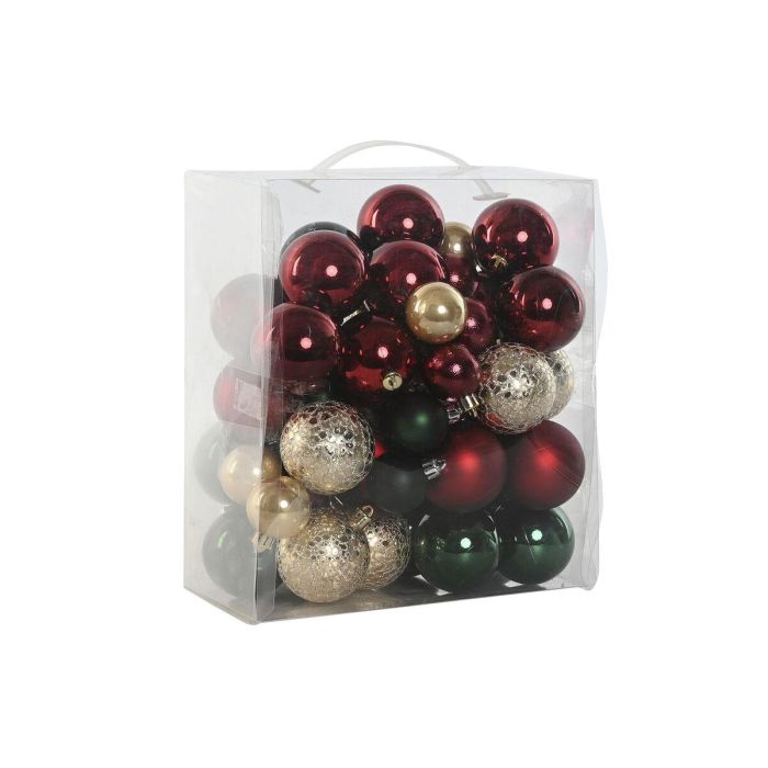 Bola Decoracion Navidad Tradicional DKD Home Decor Rojo Verde 12 x 25 x 27 cm Set de 50 1