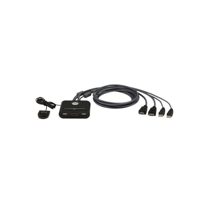 ATEN Switch KVM USB FHD HDMI de 2 puertos en formato cable