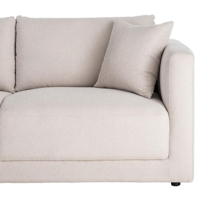 Sofá 3 Plazas Crema Tejido-Madera 210 X 96 X 86 cm