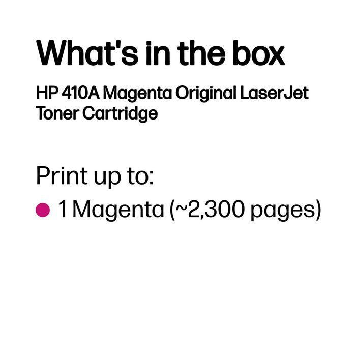 HP Cartucho de Tóner Magenta 410A CF413A Original para HP Color LaserJet Pro M452 / M477 1