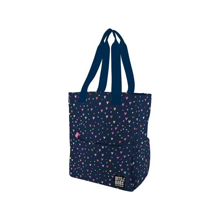 Grafoplás Tote Bag Bits&Bobs Hearts - Bolsillo frontal con cremallera, compartimento acolchado para portátil, diseño cómodo y duradero