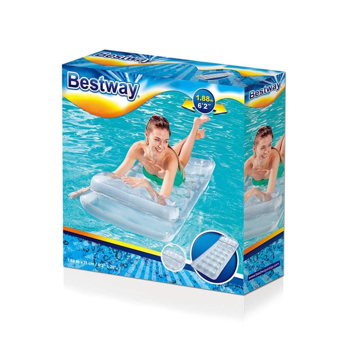Bestway Colchoneta Hinchable Vasos Metalica con Almohada 188x71 cm Playa y Piscina 43024 2