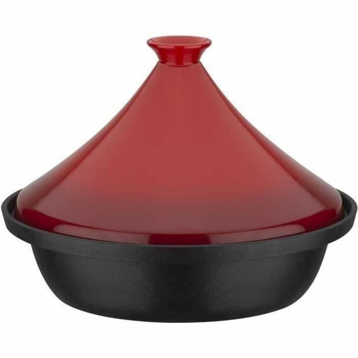 GSW GSW4005643717427 Tajín de hierro fundido macizo con tapa de cerámica, 30x22 cm, para inducción, rojo GSW GSW4005643717427 Tajín de hierro fundido macizo con tapa de cerámica, 30x22 cm, para inducción, rojo