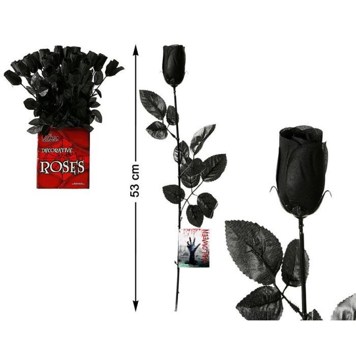 Rosa 53 cm Pvc Negro 1 Unidad