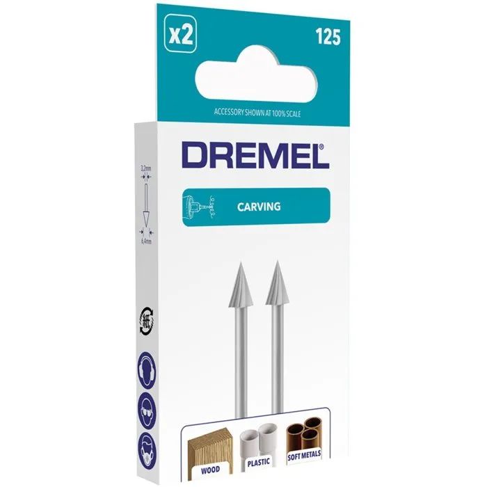 Dremel Lote 2 Cortadores Alta Velocidad 6.4mm (125) para Metal, Plástico y Madera 1