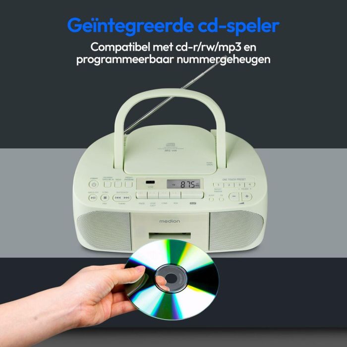 Medion AAAQL64902 Radio CD K7 FM 2x3W RMS, Verde 4