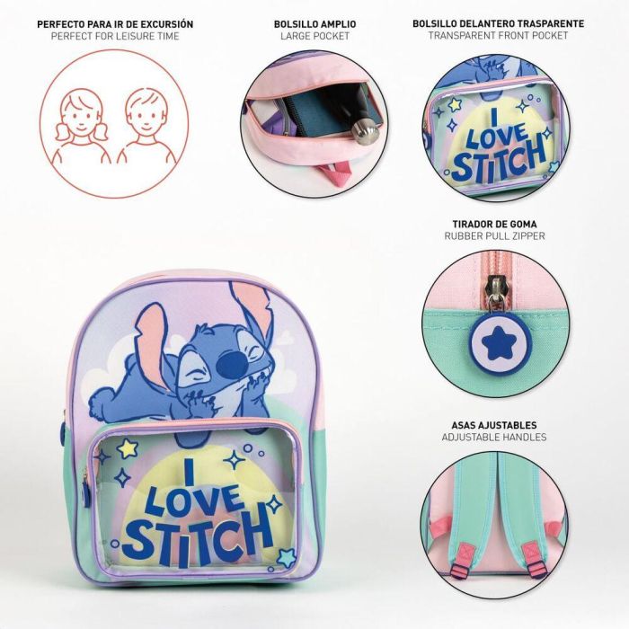 Cerdá Mochila Infantil de Stitch Lila de 2.5x3.0x1.2 cm para Niños +3 Años 2 Cerdá Mochila Infantil de Stitch Lila de 2.5x3.0x1.2 cm para Niños +3 Años 2