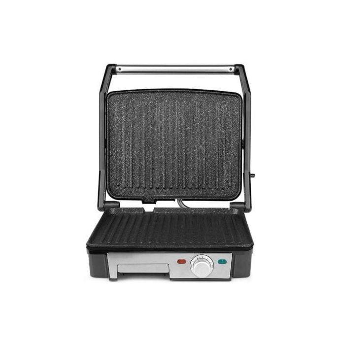Orbegozo GR 4570 Grill Eléctrico 2200W, Placas Abatibles 180º Antiadherentes 29x23.5cm, Libre de PFOA/PTFE, Termostato Regulable 2