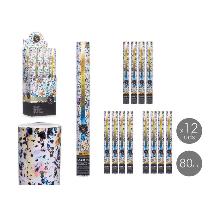 Cañón de Confeti 80 cm Multicolor - Arte Regal (48 Unidades) Cañón de Confeti 80 cm Multicolor - Arte Regal (48 Unidades)