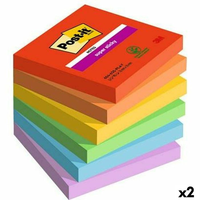 Notas Adhesivas Post-it Super Sticky Multicolor 6 Piezas 76 x 76 mm (2 Unidades) 0 Notas Adhesivas Post-it Super Sticky Multicolor 6 Piezas 76 x 76 mm (2 Unidades) 0