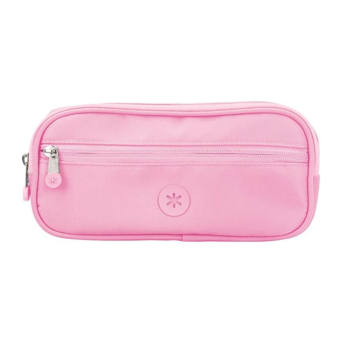 Estuche Portatodo Antartik Fusion Flex 3 Cremalleras Rosa Compañero Mochila 100x60x220 mm