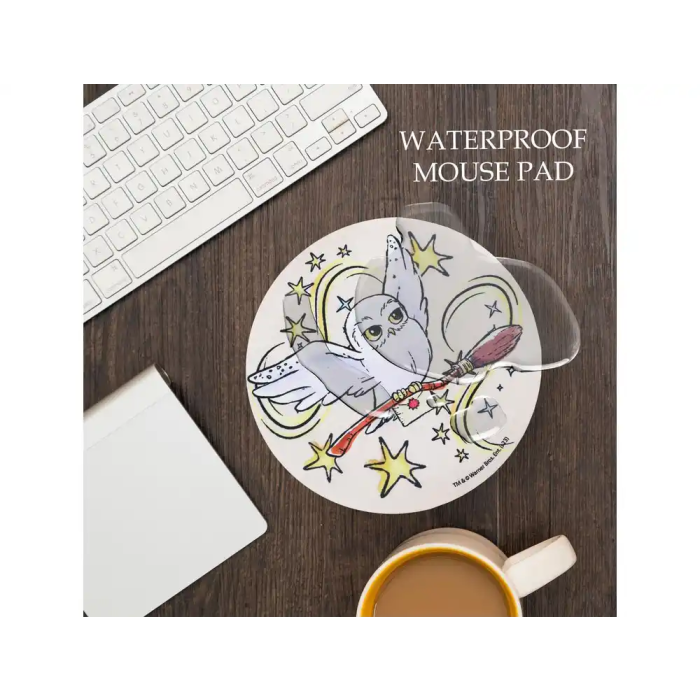 Wondee Alfombrilla de Ratón Redonda Harry Potter Hedwig Antideslizante Control Preciso 200 mm 4