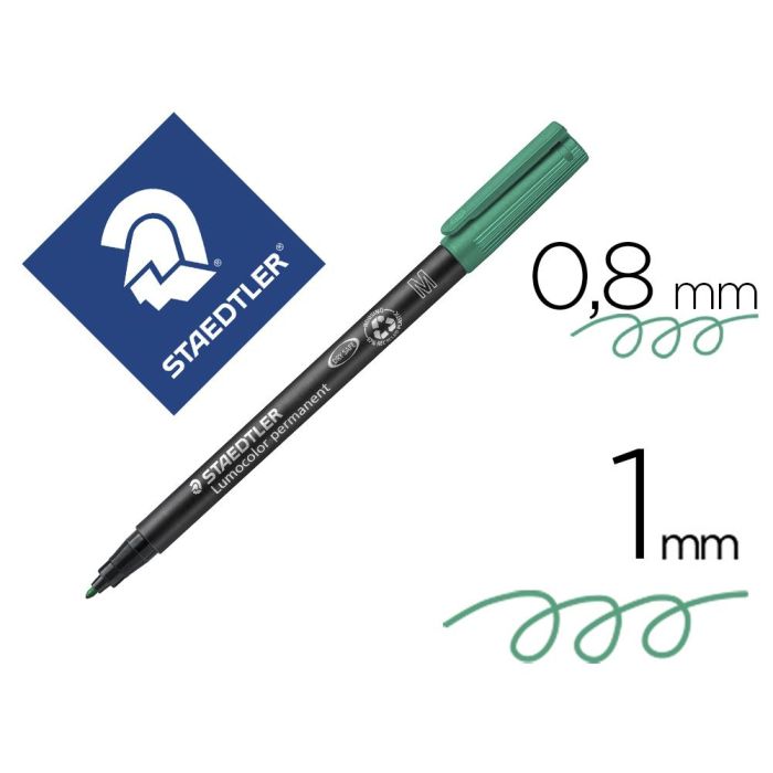 Rotulador Staedtler Lumocolor Retroproyeccion Punta De Fibrapermanente 317-5 Verde Punta Media Redonda 0.8-1 mm 10 unidades