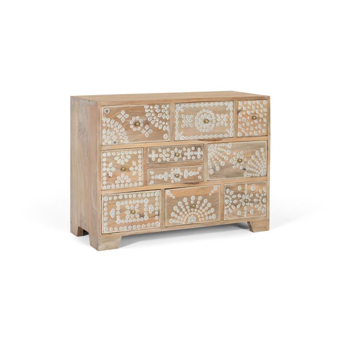 GINER Y COLOMER Cómoda de 10 Cajones en Madera de Mango Natural 1