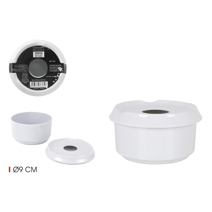 Cenicero Melamina Hostelería 9 cm Blanco - Inde (18 Unidades) Cenicero Melamina Hostelería 9 cm Blanco - Inde (18 Unidades)