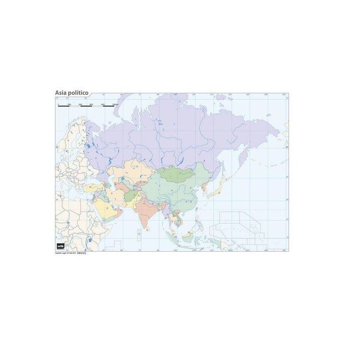 Mapa Mudo Erik Color Politico Asia 50 unidades