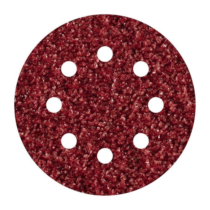 Wolfcraft - Hojas de lijar adhesivas de corindón perforadas, Ø125 mm, grano 40, pack de 5 unidades Wolfcraft - Hojas de lijar adhesivas de corindón perforadas, Ø125 mm, grano 40, pack de 5 unidades