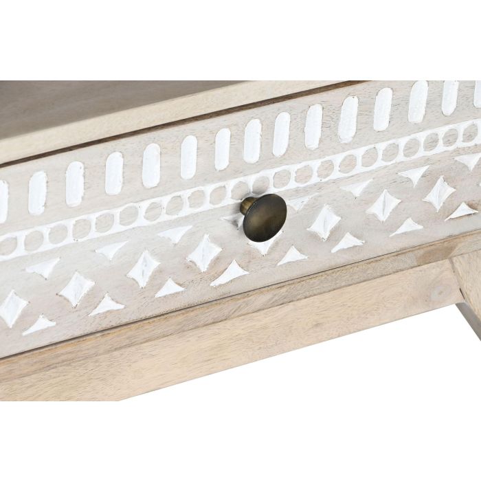 Mueble de TV DKD Home Decor Blanco Natural Madera de mango 130 x 40 x 45 cm 3 Mueble de TV DKD Home Decor Blanco Natural Madera de mango 130 x 40 x 45 cm 3