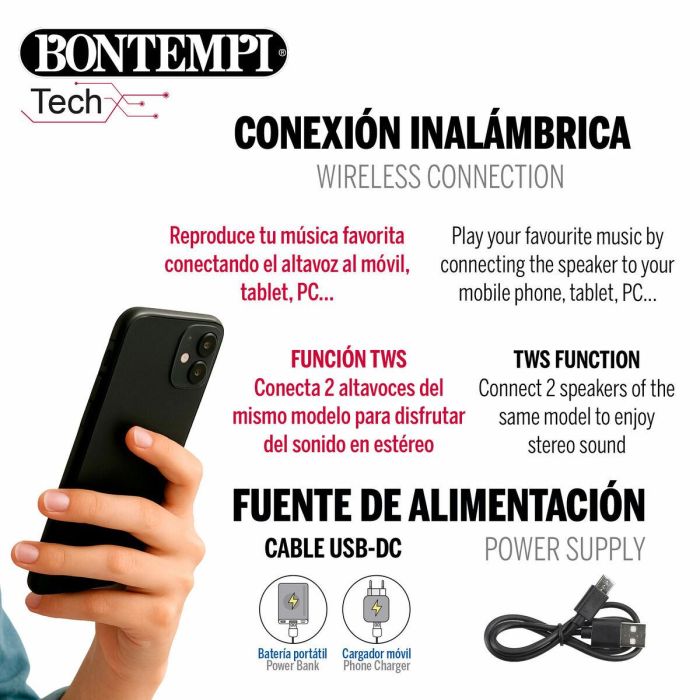 Altavoz con Micrófono Karaoke Bontempi Plástico 34 x 50 x 29 cm (2 Unidades) 4