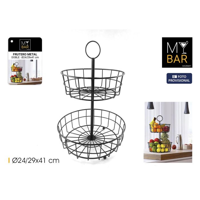 Frutero de Metal Doble My Bar - 24/29x41 cm - Inde (4 Unidades)