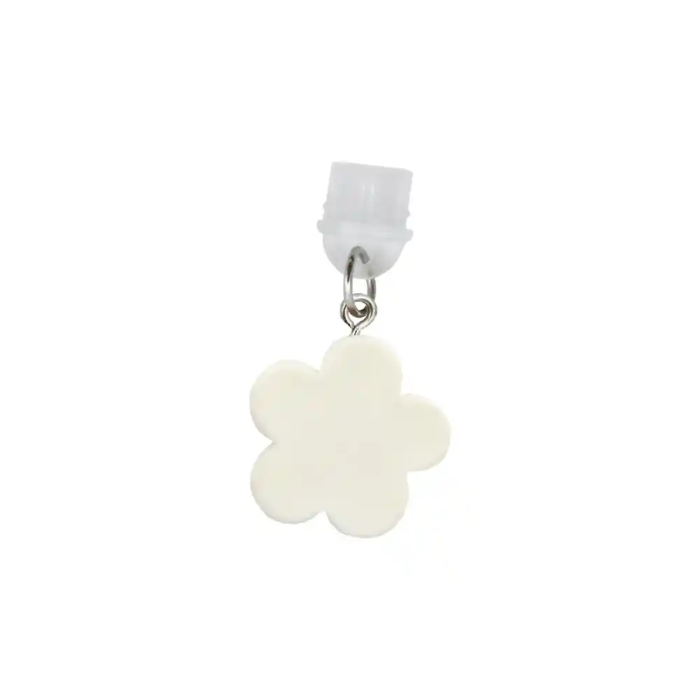 Wondee Charm Funny Protegepuertos Móvil con Colgante Floral Blanco para Tipo-C - Protección Contra Polvo y Decoración para Smartphone