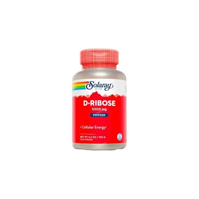 SOLARAY D-Ribose 150gr, Monosacárido para Energía Celular y Salud Cardíaca, Apto para Veganos