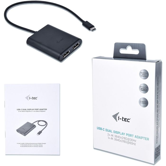 Adaptador USB-C i-Tec C31DUAL4KDP Thunderbolt 3 3 Adaptador USB-C i-Tec C31DUAL4KDP Thunderbolt 3 3