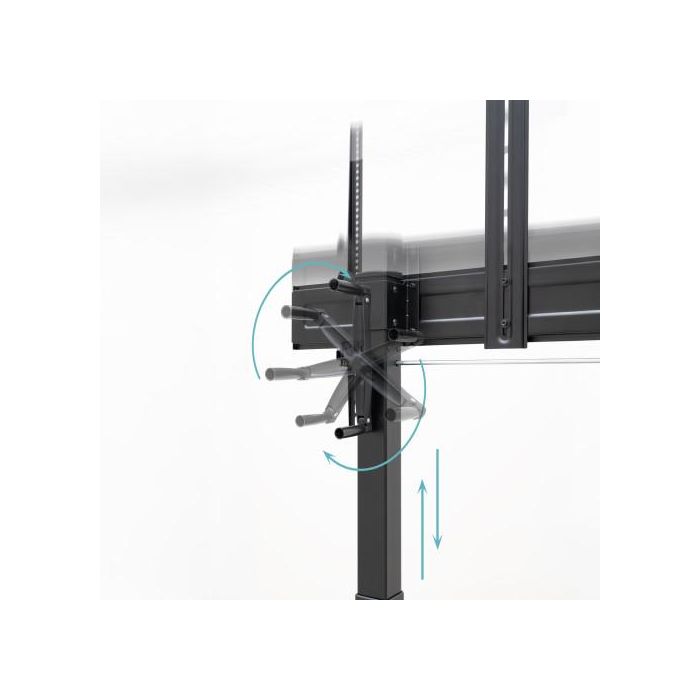 TooQ Soporte de Suelo para TV FS20406HM-B, Inclinable con Ruedas, 60-100" hasta 120kg, Negro