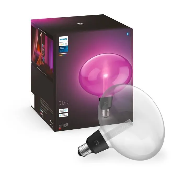 Philips Hue Bombilla LED Inteligente Ellipse E27 Blanca y Color Ambiance, Compatible Bluetooth, PHI8719514419278 2 Philips Hue Bombilla LED Inteligente Ellipse E27 Blanca y Color Ambiance, Compatible Bluetooth, PHI8719514419278 2