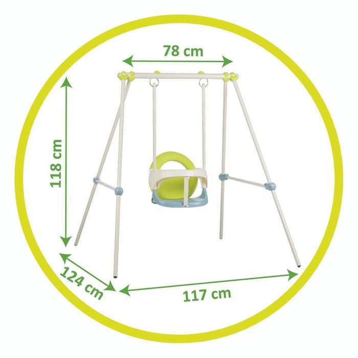Smoby SMO3032168303041 Pórtico Metal Columpio Bebé Primera Edad - Altura 120 cm con Arco de Seguridad 2