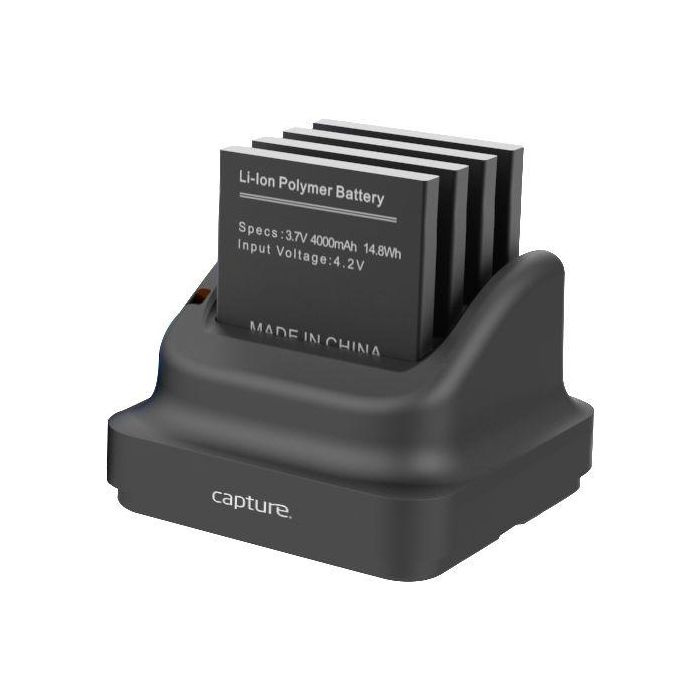 Capture CA-MTAC-4300-MB Base de Carga de 4 Ranuras para Baterías Principales del Terminal Eagle