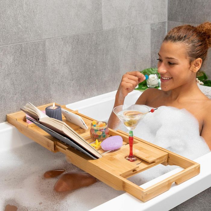 Bandeja para Bañera de Bambú Extensible Trayth InnovaGoods 10