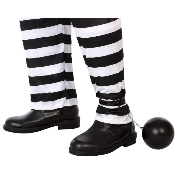 Bola Negra con Cadena para Disfraz de Prisionero Adulto - Accesorio para Carnavales, Halloween y Fiestas Temáticas