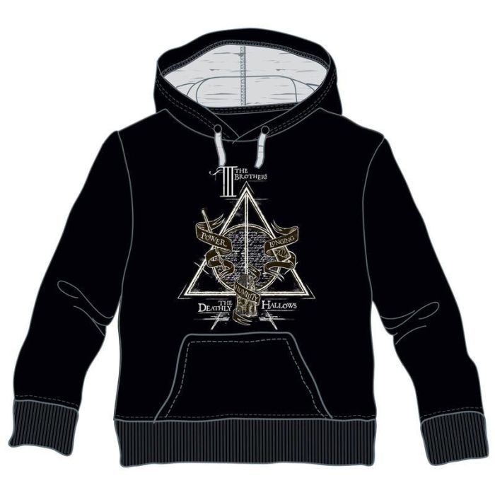 WARNER BROS. DISCOVERY Sudadera con capucha Harry Potter Deathly Hallows de Felpa 100% Algodón Talla 10