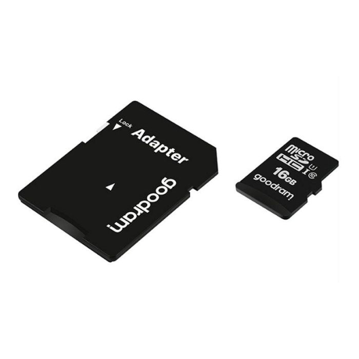 Goodram M1AA-0160R12 Tarjeta de Memoria Micro SDHC 16GB Clase 10 UHS-I con Adaptador SD hasta 100 MB/s 1