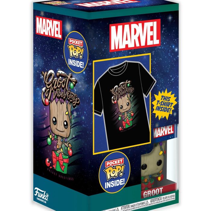 Funko Pop & Tee Holiday Groot Talla S 72953 Marvel 1