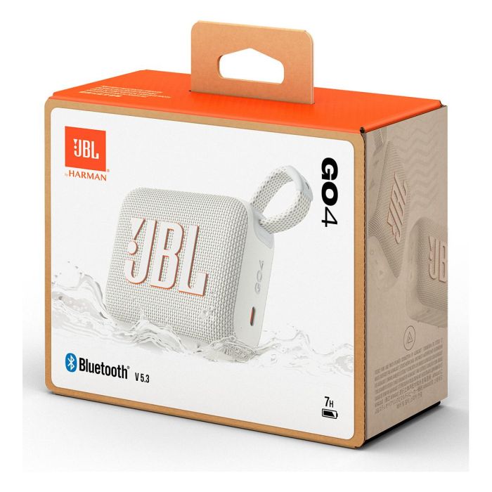 JBL GO 4 Altavoz Bluetooth Portátil 4.2W Blanco, 7h Reproducción, IP67, Bluetooth 5.3