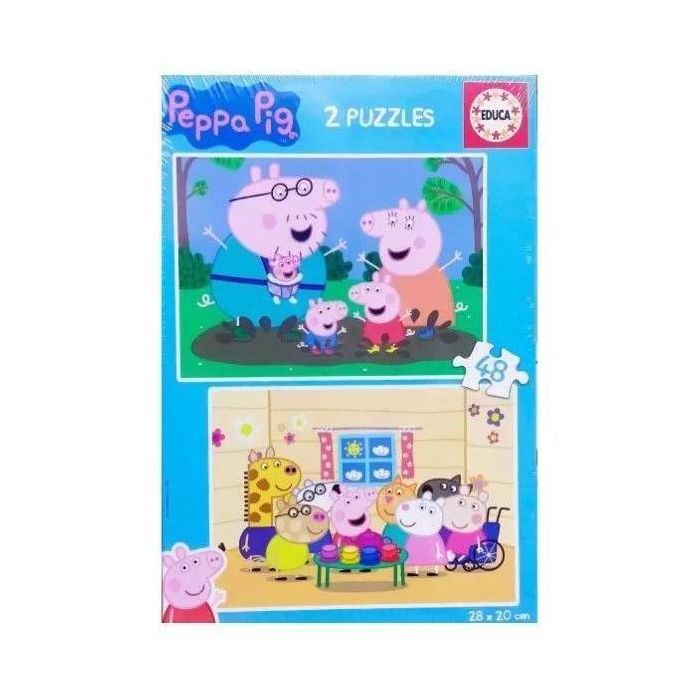 EDUCA 8412668203273 Puzzle Peppa Pig - Pack 2 puzzles de 48 piezas