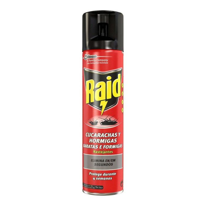 Raid RASTREROS Insecticida Acción Inmediata Spray 400 ml - Potente para Eliminar Hormigas, Cucarachas y Arañas en el hogar