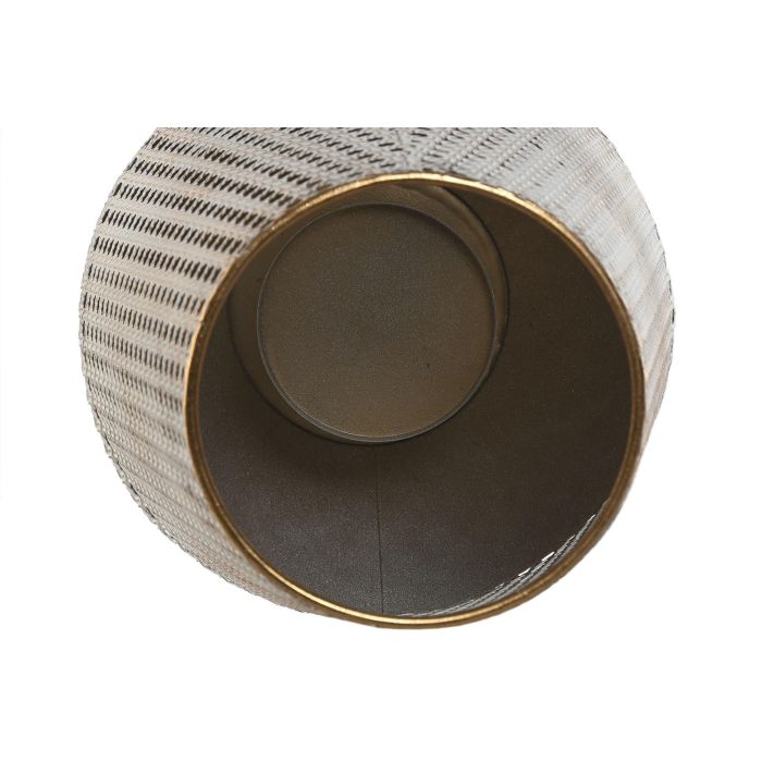 DKD Home Decor Portavela Metal Blanco Dorado 25 x 36 x 25 cm (4 Unidades) 2