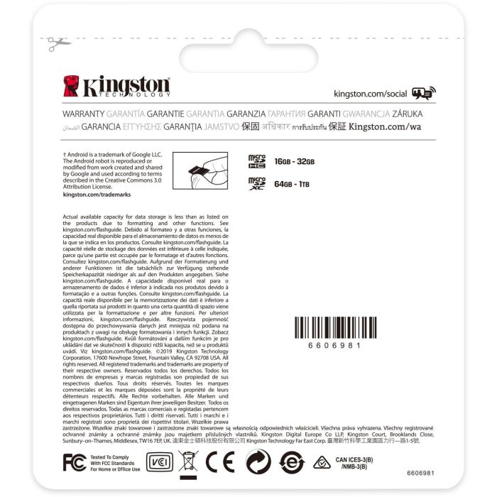 Kingston Canvas Select Plus microSDXC 64GB 100MB/s con Adaptador 5