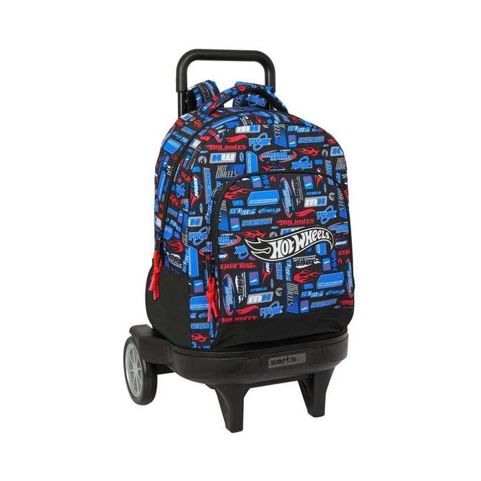 Safta Mochila Grande con Ruedas Compacta Evolutiva Extensible Hot Wheels 33x45x22 cm