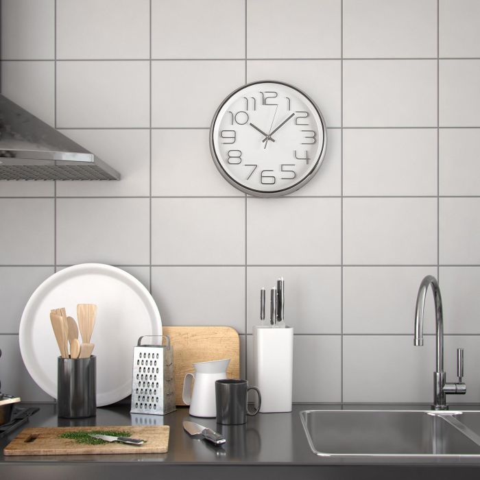 Reloj Cocina Plata 30 Cm. Versa (2 Unidades) 1 Reloj Cocina Plata 30 Cm. Versa (2 Unidades) 1