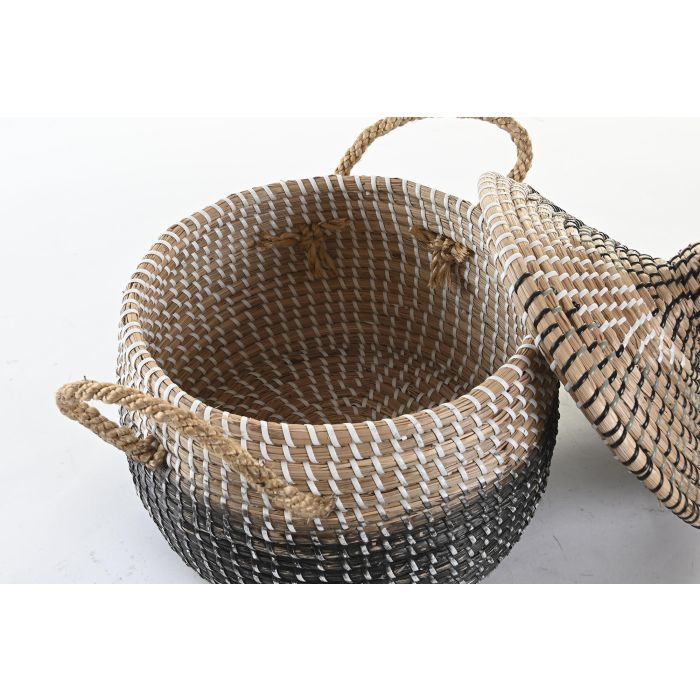 Cesta Balines DKD Home Decor Natural Bicolor 41 x 33 x 41 cm Set de 2 2 Cesta Balines DKD Home Decor Natural Bicolor 41 x 33 x 41 cm Set de 2 2